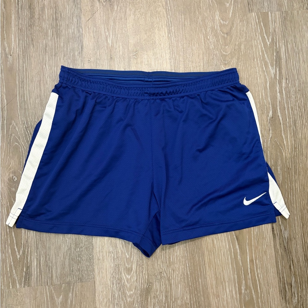 Nike Women's Blue Athletic Shorts with White Trim